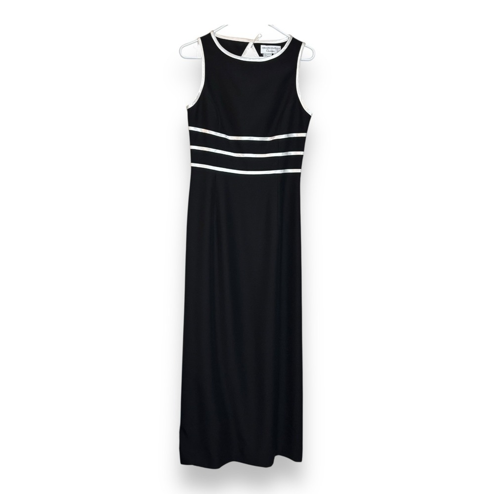 Adrianna Papell Occasions Black White Sleeveless Dress Sz 10 Women's Midi